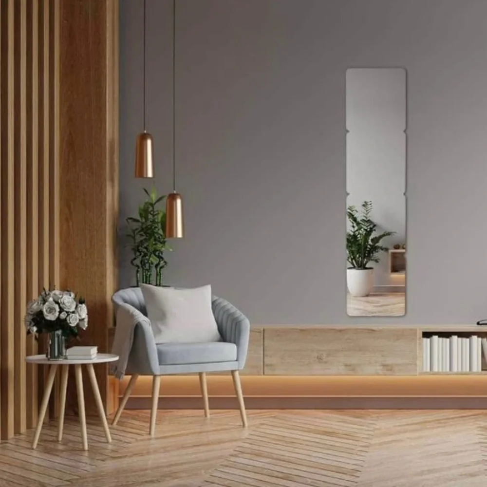 NEW 4 Pack Wall Bathroom Mirror Full Length, 8x8” Mirror Tiles, Shatterproof